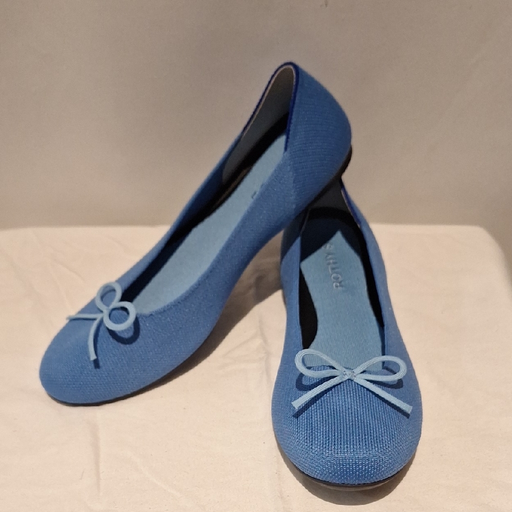 Rothy's Sky Blue Women's Ballet Flats with Bow Size 9.5